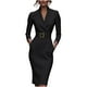 thumbnail image 2 of mfyjkho Vestidos midi para mujer, Vestidos de mujer de manga larga, lisos, con escote en V y cinturón. Vestidos de otoño xxl, 2 of 8