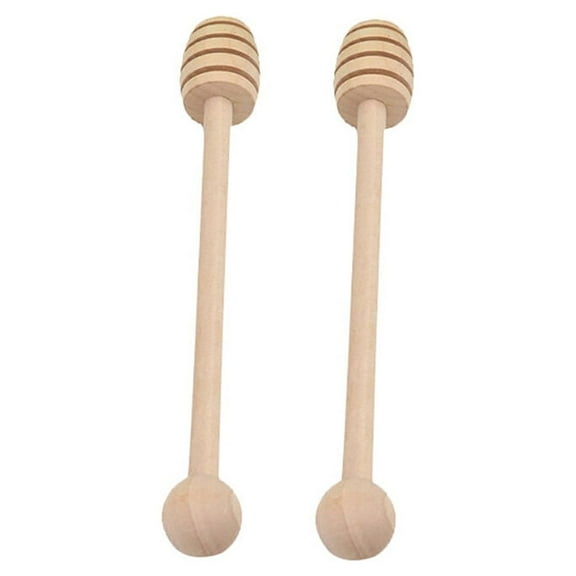 RENACLIPY Honey Stick Honey Dipper Sticks Lotus Wood Syrup Dispenser for Kitchen Farmers Market Party 2pcs
