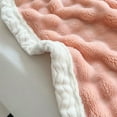 thumbnail image 6 of Fleece Blanket - 3D Jacquard Decorative Cream Throw Blankets for Couch & Bed, Soft and Cozy Warm Plush Fluffy Blanket All Seasons Suitable, 59x40Inches （Pink）, 6 of 6