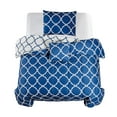 thumbnail image 3 of Lux Decor Collection Reversible Microfiber Twin/Twin XL 4 Piece Comforter Set - Washable Polyester Comforter Bedding Set (Quatrefoil, Navy), 3 of 12