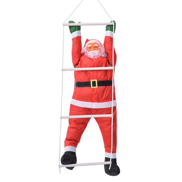 Enorme escalera de cuerda de escalada de Papá Noel de Navidad, decoración de árbol de Navidad, inflado al aire libre, colgante de muñeca de Papá Noel(Climbing Ladder 40cm