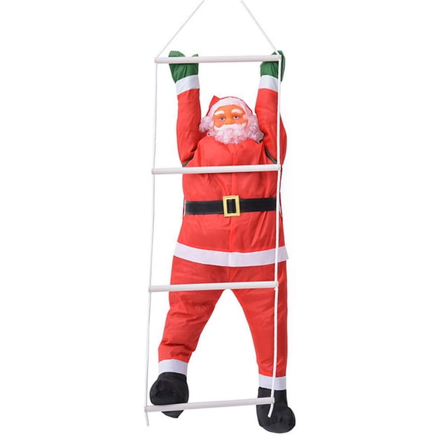 Huge Christmas Santa Claus Climbing Rope Ladder Santa Claus Christmas Tree Decoration Inflation Outdoor Santa Claus Doll Pendant