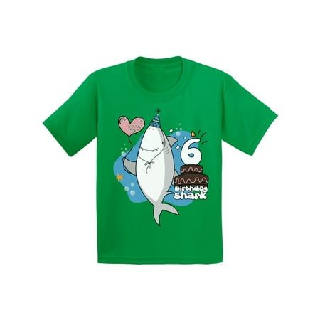 Awkward Styles 6th Birthday Party I am Six T-shirt Shark Shirts for Boys Shark Lovers Gifts Shark Themed Party Shark T Shirts for Girls Gifts for 6 Year Old Children 6th B Day T-Shirt for