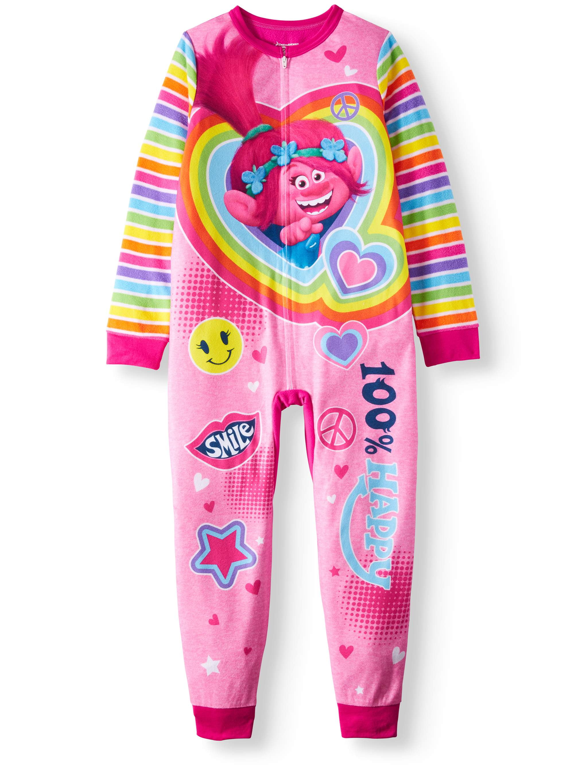 Trolls Trolls girls' poly 1piece footless pajama sleeper (Little