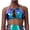 Blue, variant on Tank Top for Women Tie Neck Sleeveless Party Clubwear Dance Shows Holographic Shiny Sparkly Rave Tops for Concerts & Parties Shine Outfits