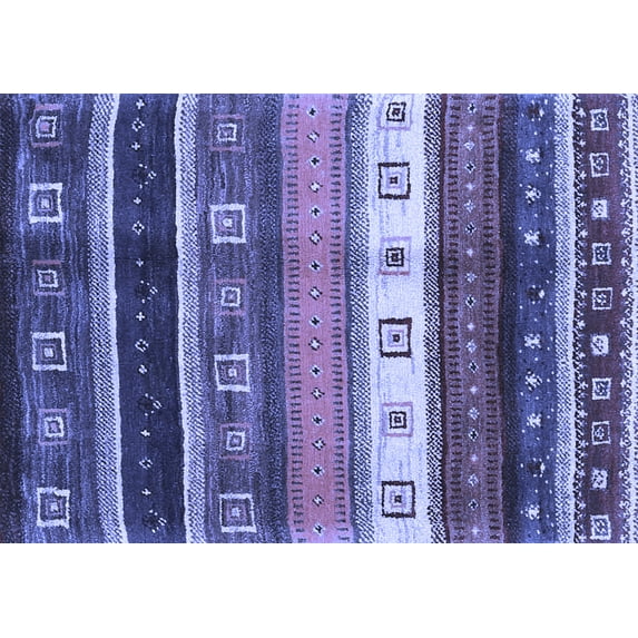 Ahgly Company Machine Washable Indoor Rectangle Abstract Blue Contemporary Area Rugs, 7' x 9'