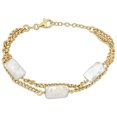thumbnail image 1 of Miabella Bracelet Chaîne à Maillons Double Rangée Perle d'Eau Douce en Argent Sterling Plaqué Jaune, 1 of 1
