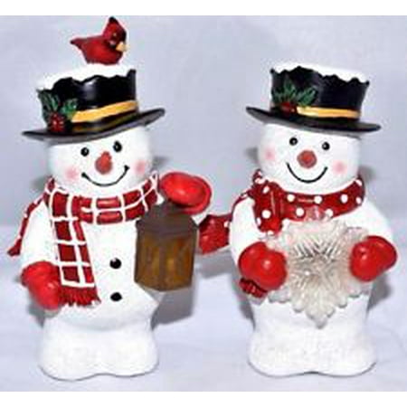 Illuminated Snowman Figurines Shelf Sitters, 3