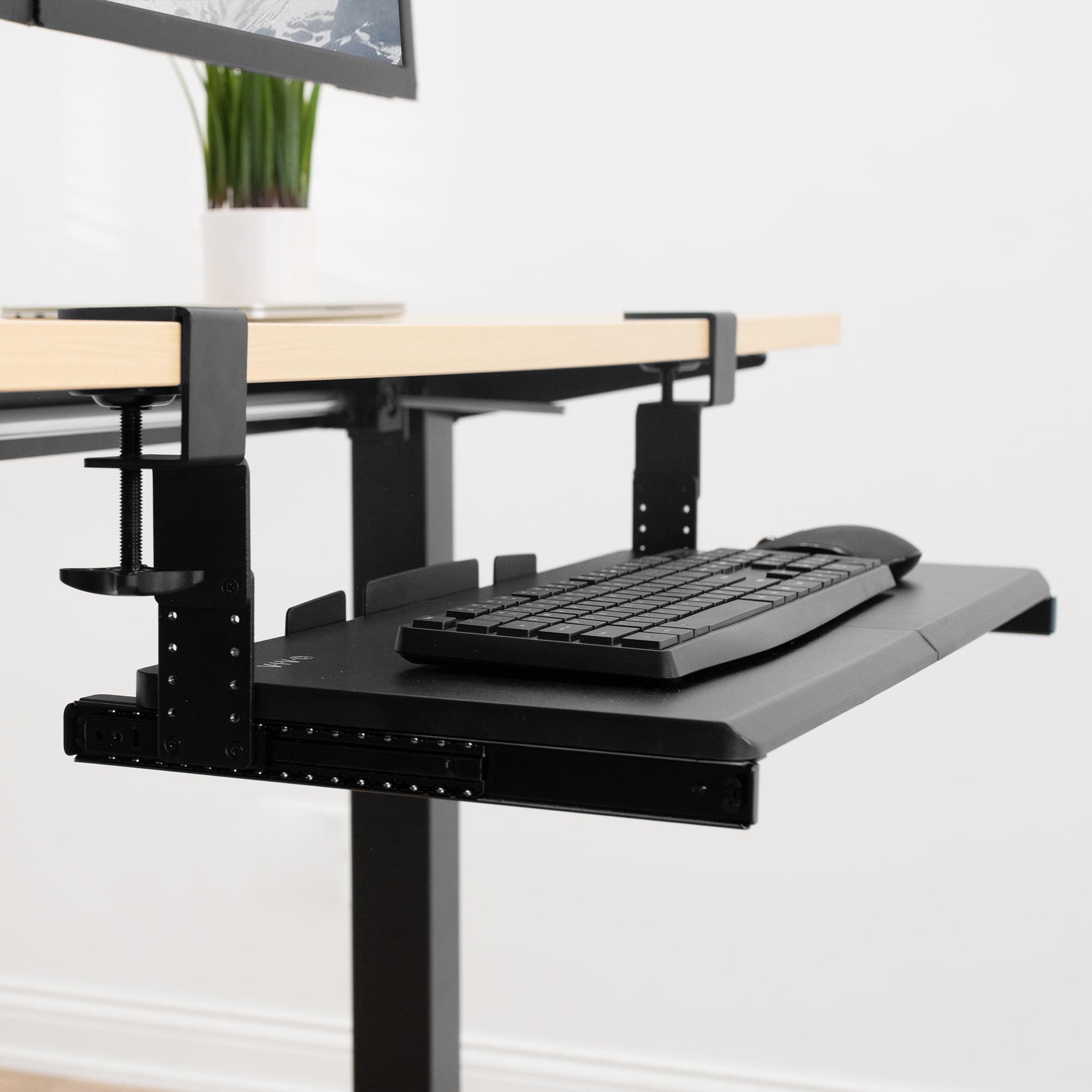 VIVO Black Height Adjustment Kit for MOUNT-KB05E Under Desk Keyboard Tray Series