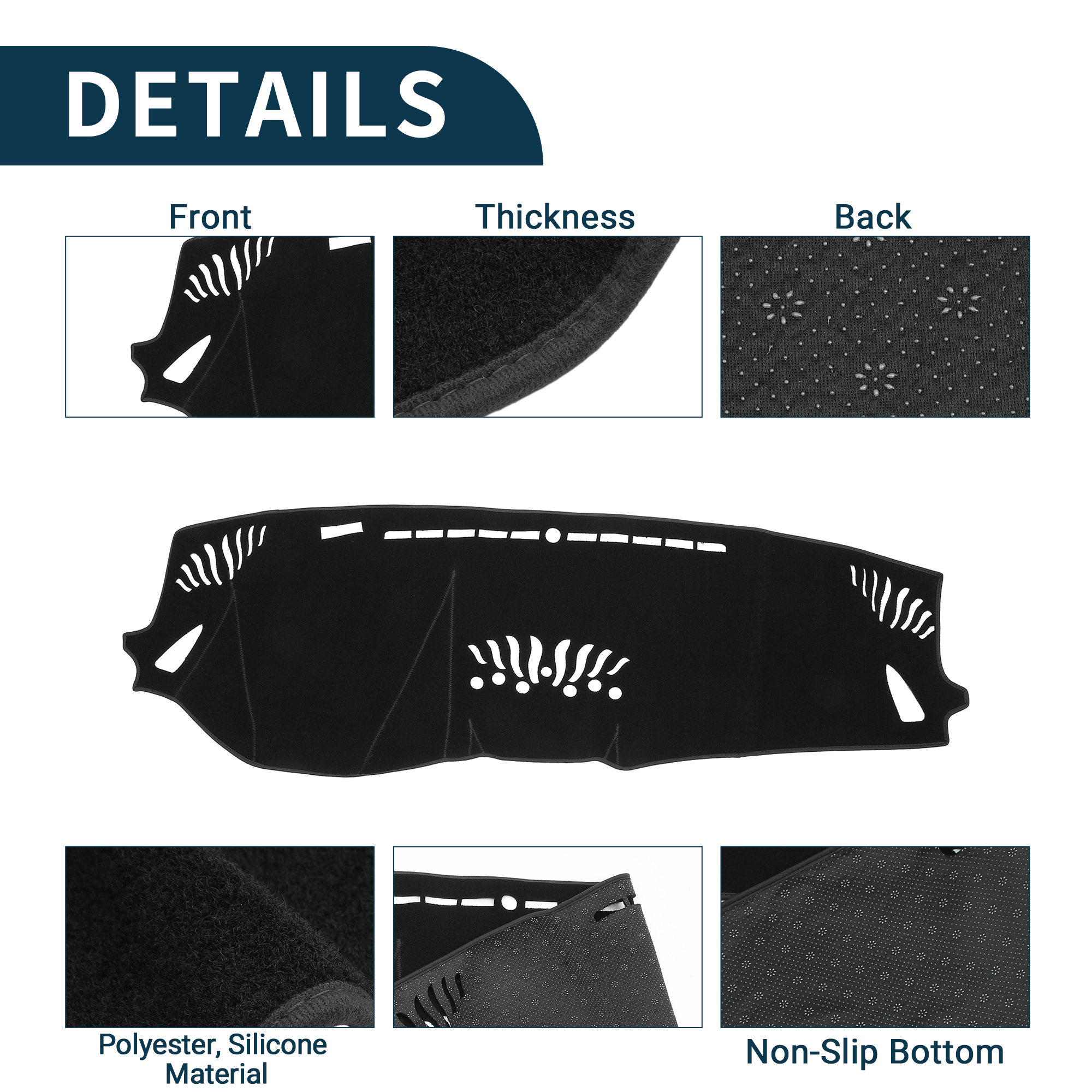 Unique Bargains Dash Cover for Subaru Outback 2020-2024 Non-Slip Dashboard Mat Black