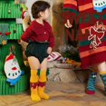 thumbnail image 4 of Nituyy Christmas Fuzzy Socks for Kid, Novelty Colorful Patterns Child Long Stockings with Bag, 4 of 6