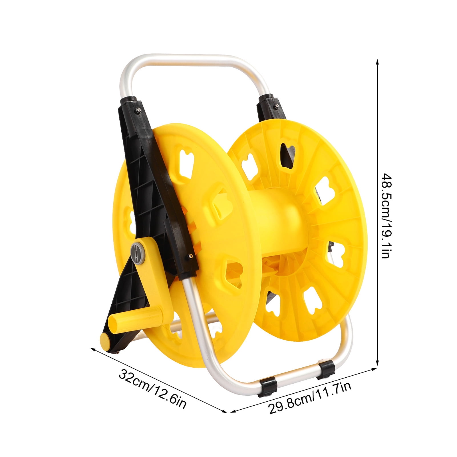 Yajisi 1/2 Inch Garden Hose Reel Portable Water Hose Holder Cart Holds Up to 60m 197ft Outside Pipes for Yard Lawn Car Washing Yellow H-3050S Heavy Duty Organizer