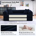 thumbnail image 3 of Convertible Floor Sofa Bed, Holaki 63" Foldable Compression Loveseat Lounge Sleeper Sofa with Pillow & Fixed-Shape Frame, Corduroy Folding Boneless Sofa Couch for Living Room, Small Space, Blue, 3 of 8
