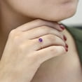 thumbnail image 3 of Gem Stone King 10K Rose Gold Purple Amethyst Solitaire Engagement Ring for Women (1.00 Cttw, Round 6MM, Gemstone February Birthstone, Size 10), 3 of 5