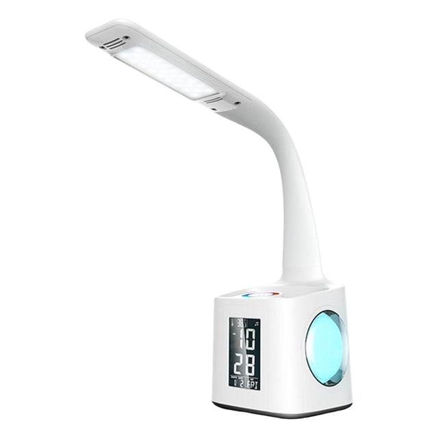 lámpara de escritorio,Lámpara de escritorio multifunción Portalápices Estudio Oficina,Lámpara de noche Carga USB Luz de noche junto a la cama,Lámpara LED Despertador Reloj Calendario