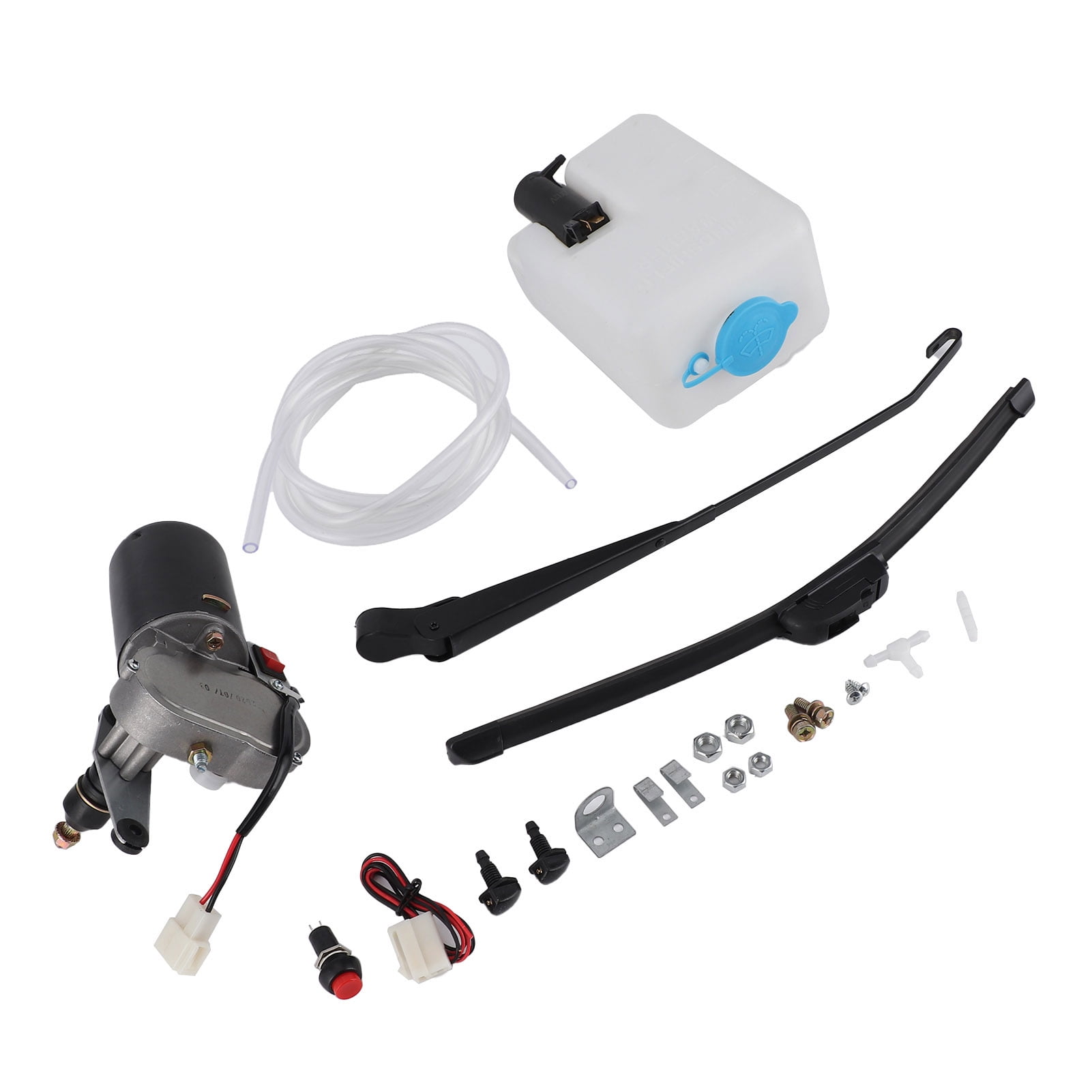 Windshield Wiper Assembly Kit, Wiper Motor Kit Windshield Wiper Blades Assembly Silent Cleaning  For Flat Windshields For UTV ATV