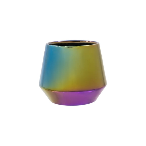 Mainstays Cosmo 4.7" x 4.7" x 4" Round Black Ceramic Planter