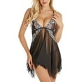 thumbnail image 2 of PALACLOTH Spaghetti Strap Lace Lingerie Nightwear Ladies Babydoll Sleepwear Dress, 2 of 4