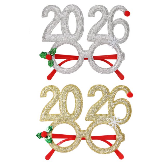 Gafas de Nochevieja 2026. Accesorios fotográficos para fiestas navideñas para adultos y niños. Gafas festivas para la fiesta de fin de año.