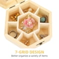 thumbnail image 3 of SHOWERORO Wooden Jewelry Box 1 Pack Unpainted Storage Organizer for Closet 5.9x5.1x2.4 Inches, 3 of 7
