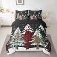 thumbnail image 2 of Manfei Merry Christmas Bedding Comforter Set 7-Piece, Xmas Tree Full Bedding Set, Leopard Print Plaid Fitted Sheet Flat Sheet, Microfiber Bedroom Decor, 2 of 8