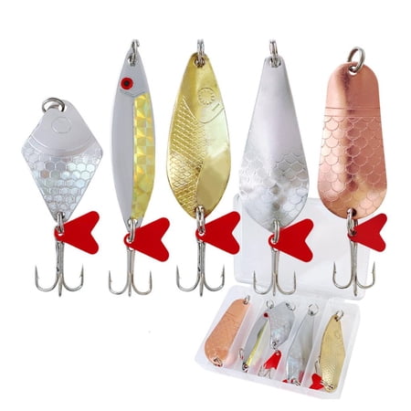 Youthyao Spoon Fish Lures Fishing Spinner Casting Baits Professional Metal Construction Curved Fishing Lures Sequins Baits Set