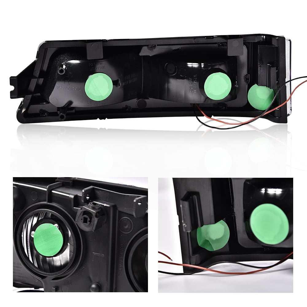 CROSSDESIGN LED DRL Headlights Projector Headlamps Fit For Chevy Silverado/Avalanche 2003-2006