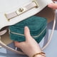 thumbnail image 5 of Joyero de viaje de terciopelo verde - Joyero pequeño para mujer, estuche de viaje para joyas - Organizador de pendientes con espejo, 5 of 5