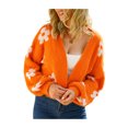 thumbnail image 4 of hirigin Women Crochet Cardigan, Flower Pattern Long Balloon Sleeves Open Front Sweater, S/M/L/XL, 4 of 9