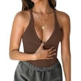 thumbnail image 2 of 1 PC Undershirts for Women Racerback Basic Tank V-Neck Slim Fit Ribbed Sleeveless Top Sleeveless Tops for Women, 2 of 4