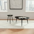 thumbnail image 2 of Odessa Ensemble Triangulaire de Table Basse et d'Appoint 2 Pcs Noir, 2 of 12