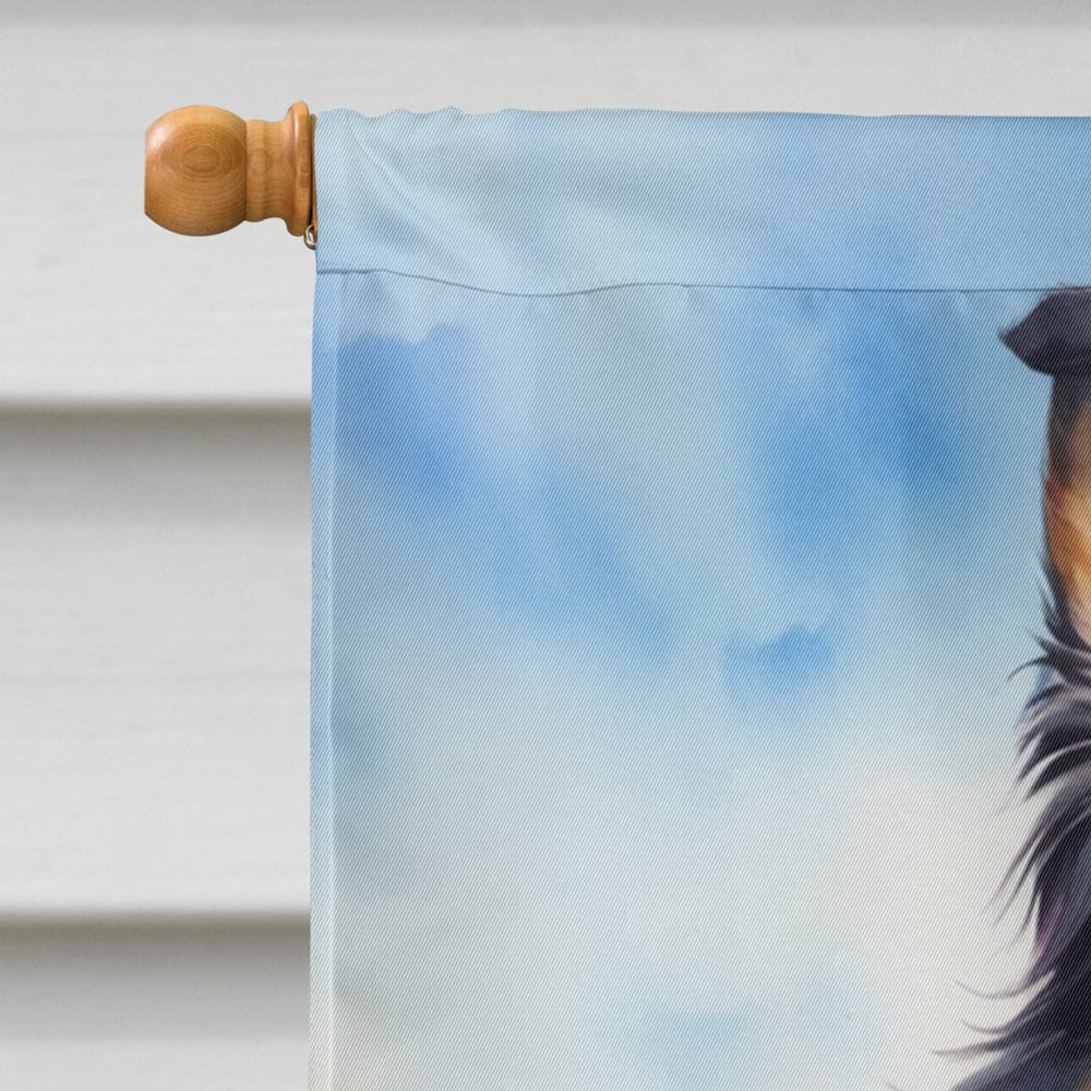 Border Collie Easter Egg Hunt House Flag 28 in x 40 in