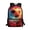 Flame Soccer Design, variant on Uourmeti American Flag Wolf Pattern Backpack for Students, 17 Inch Durable Fabric Personalized School Backpack for Travel Daily Use