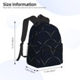 thumbnail image 4 of Picia Black Fish scales Large Capacity Backpack Classic Style Backpack Casual Backpack Water-Resistant School Work Travel Outdoor Backpack, 4 of 8