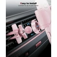 thumbnail image 5 of Humixx Bling Car Phone Holder [Military-Grade Stability] Car Vent Phone Mount Hands-Free Cell Phone Holder for Car Air Vent Clip for iPhone Samsung ＆ All Phones, Sakura Pink, 5 of 6