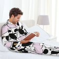 thumbnail image 6 of Lsque Cute Animal with Cow Pattern Long Sleeve Pajama Set for Men - Soft 2-Piece Sleepwear and Loungewear Set with Pockets, Comfy Nightwear-XX-Large, 6 of 7