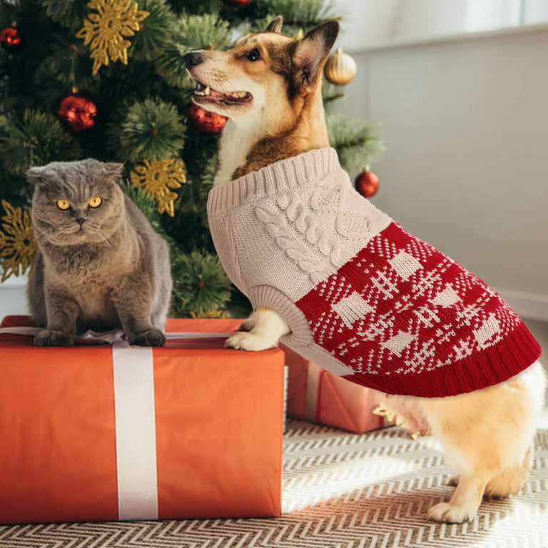 Luxury Knitted Pet Winter Clothes Wool Warm Soft Dog Cat Puppy Jumpers  Pullover Sweaters
