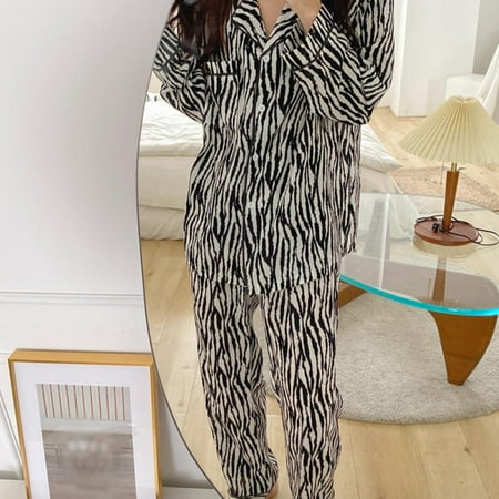 

Women Pajamas Sweet Animial Pattern Print Nighty Suit Spring Autumn Sleepwear Petite Homewear Set
