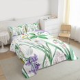 thumbnail image 3 of Manfei Chic Tulip Floral Full Size Comforter Sets,Romantic Flower Bedding Comforter Set,Purple White Green Bedding Sets For Girl Teens,Ultra Soft Home Decor Reversible,3pcs, 3 of 8