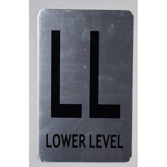 Lower Level Sign (Brush Aluminium, 5X8)-The Mont Argent line.(ref-2022-4)