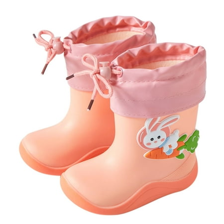 

Baby Socks Shoes Girls Toddlers Children Rain Shoes Boys And Girls Water Shoes Rabbit Cartoon Character Rain Shoes With Warm Bundle Muzzle Sock Shoes
