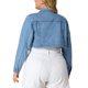 thumbnail image 3 of Chaqueta de mezclilla recortada con solapa de muesca para mujer de tallas grandes Agnes Orinda Azul Claro 2X, 3 of 7