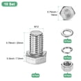 thumbnail image 3 of Uxcell 10-Pack Tornillo de Cabeza Hexagonal con Tuercas, Arandelas Planas y de Bloqueo M12x20mm, 3 of 6