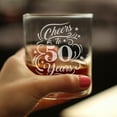 thumbnail image 3 of Bevvee Whiskey Rocks Glass 10.25 oz Cheers 50 Years Gifts for a 50th birthday party Glassware & Drinkware, 3 of 4