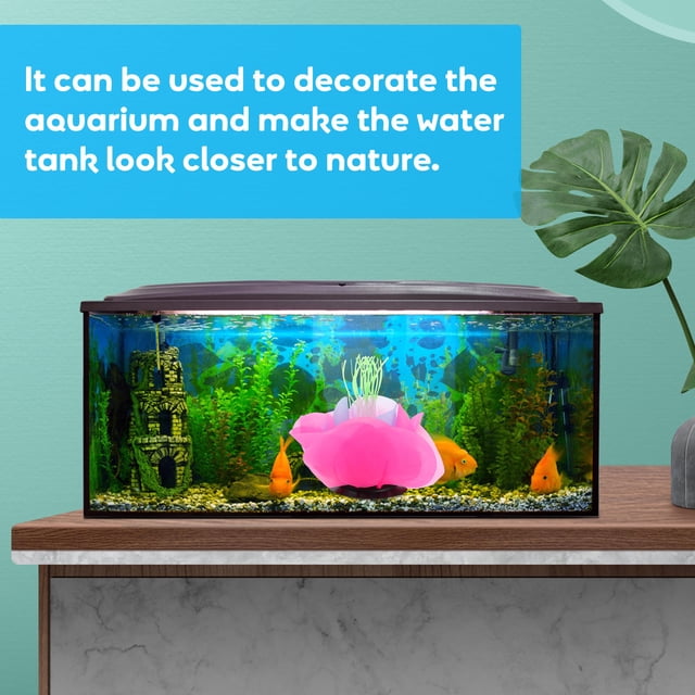 OUNONA Adorno De Coral Rosa Para Acuario Hecho De Silicona Y Resistente Para