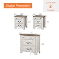 thumbnail image 4 of WAMPAT Farmhouse 3-Piece Bedroom Set,Wood 3 Drawer Dresser and Nightstand Set of 2 with Charging Station,Rustic Retro Bedroom Furniture Set for Bedroom,Living Room,White, 4 of 10