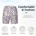 thumbnail image 6 of Picia Lavender Flowers pattern Mens Swim Trunks with Compression Liner Stretch Beach Shorts Quick Dry with Zipper Pockets No-Chafing Board Shorts-Medium, 6 of 9