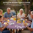 thumbnail image 3 of Round Outdoor Tablecloth with Umbrella Hole and Zipper, Violet Sunshine Sunflower Tablecloth with Elastic Waterproof, Pastoral Bees Farmhouse Floral Patio Table Covers for 45" - 54" Pool Tables, 3 of 9