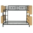 thumbnail image 6 of Harper & Bright Designs Full Over Full Size Metal Bunk Bed, Heavy-Duty Steel Bed Frame with Storage Shelf for Teens, Divided into 2 Separate Beds, Black, 6 of 16
