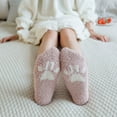 thumbnail image 6 of EQWLJWE Woman's Girls Cute Coloer Heart Cat Paw Print Thicken Coral Fleece Keep Warm Socks Sox Socks Holiday Clearance, 6 of 6